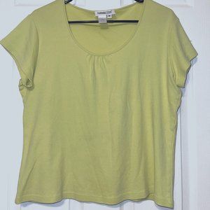 Coldwater Creek Lime Green Woman's Scoop-Neck Short Sleeve Casual Tee Medium